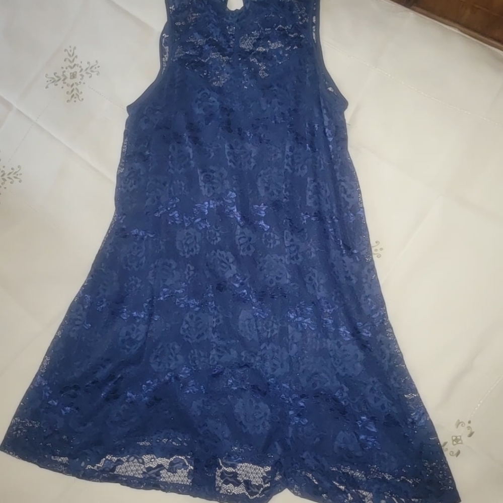 Royal Blue Lace Dress  👗